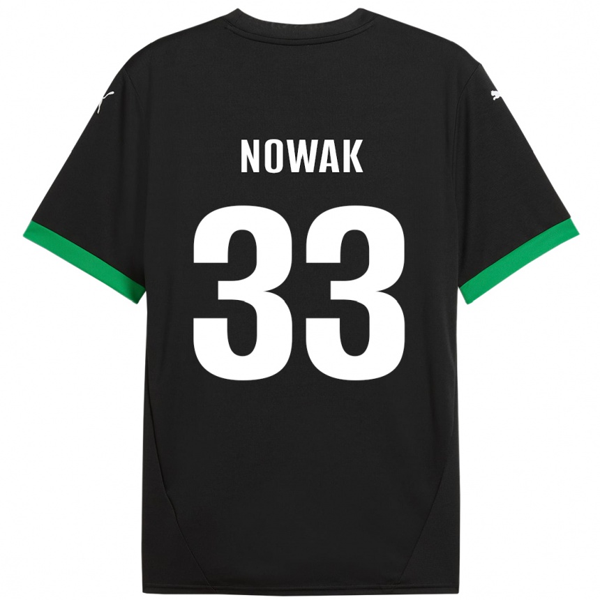 Niño Fútbol Camiseta Julie Nowak #33 Negro Verde Oscuro 1ª Equipación 2024/25 Argentina