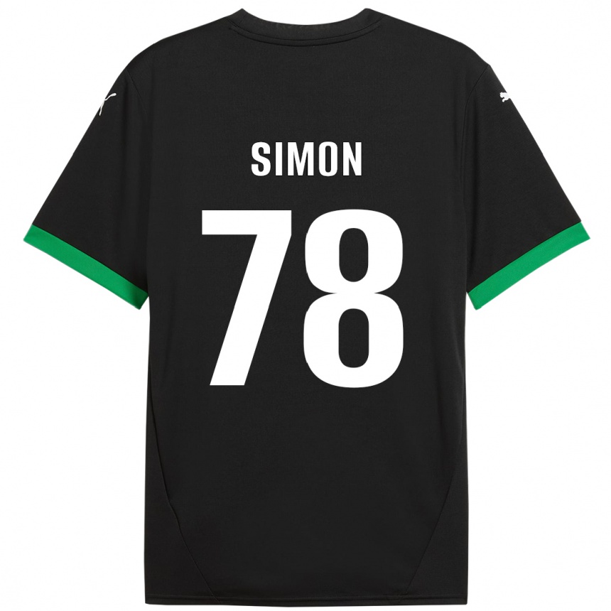 Niño Fútbol Camiseta Bénédicte Simon #78 Negro Verde Oscuro 1ª Equipación 2024/25 Argentina