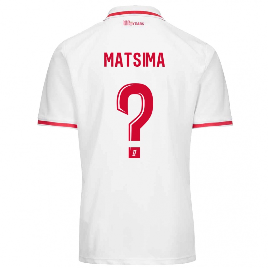 Niño Fútbol Camiseta Chrislain Matsima #0 Blanco Rojo 1ª Equipación 2024/25 Argentina