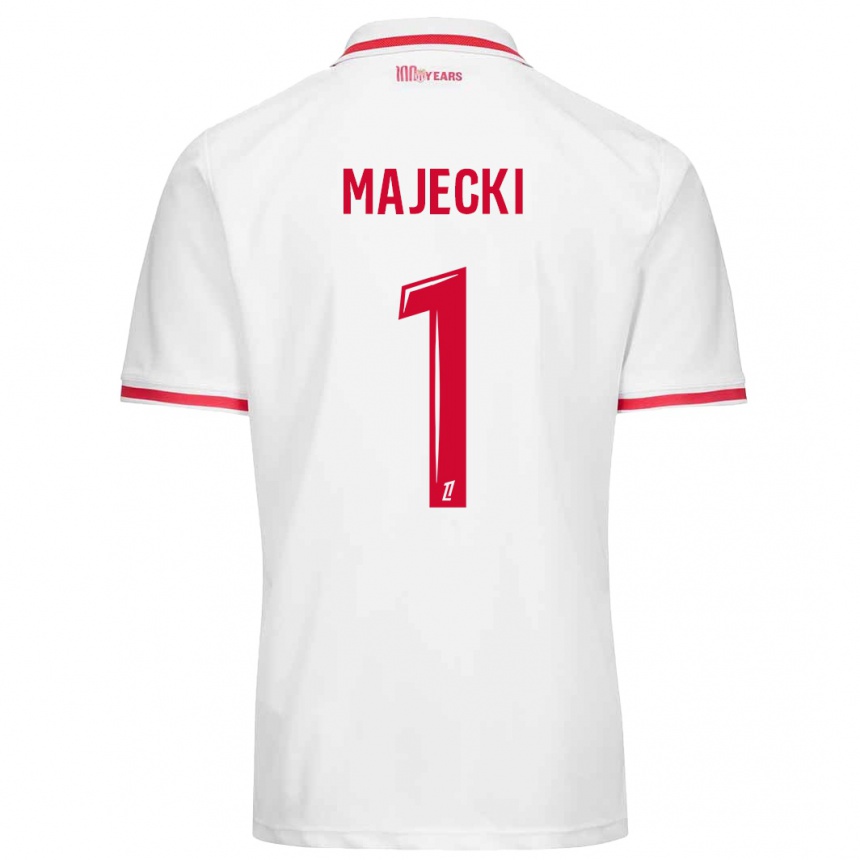 Niño Fútbol Camiseta Radoslaw Majecki #1 Blanco Rojo 1ª Equipación 2024/25 Argentina