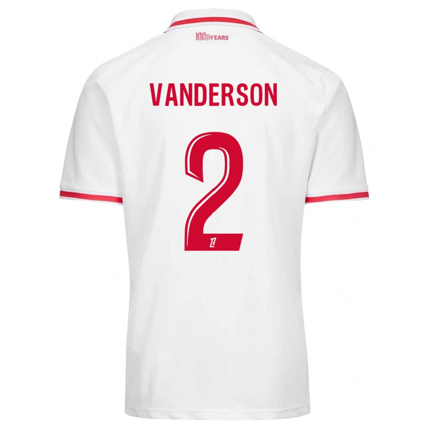 Niño Fútbol Camiseta Vanderson #2 Blanco Rojo 1ª Equipación 2024/25 Argentina