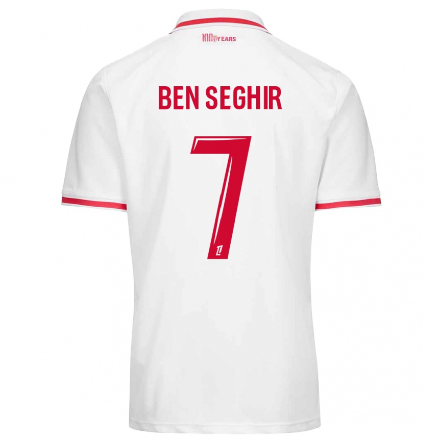 Niño Fútbol Camiseta Eliesse Ben Seghir #7 Blanco Rojo 1ª Equipación 2024/25 Argentina