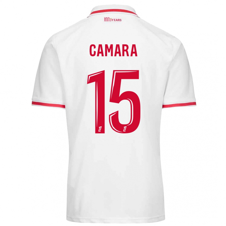 Niño Fútbol Camiseta Lamine Camara #15 Blanco Rojo 1ª Equipación 2024/25 Argentina