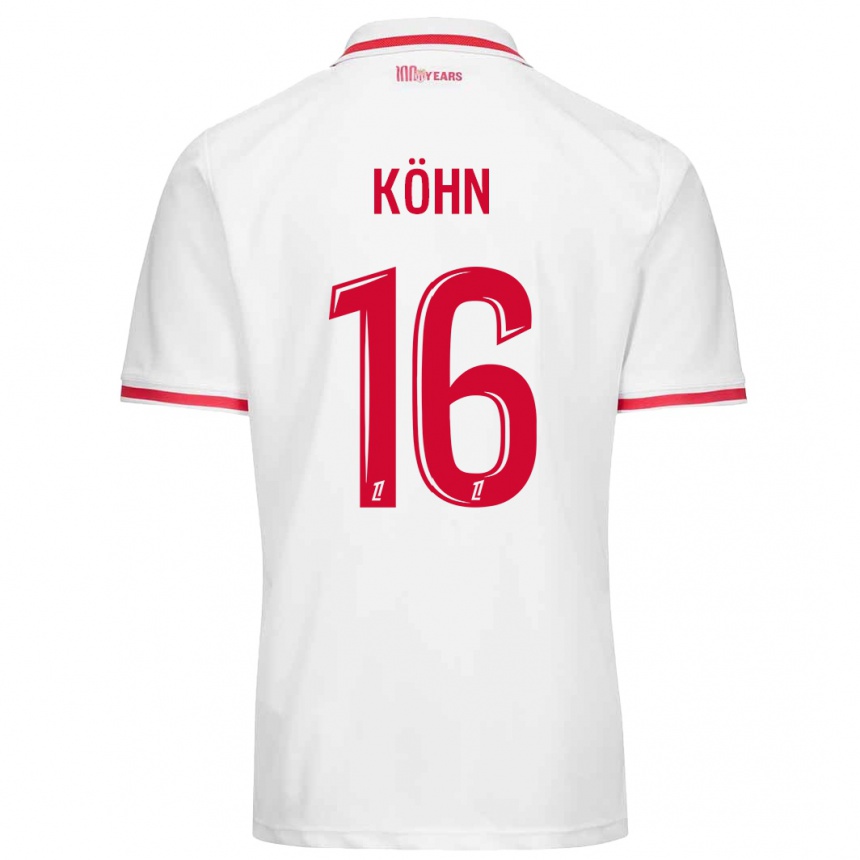 Niño Fútbol Camiseta Philipp Köhn #16 Blanco Rojo 1ª Equipación 2024/25 Argentina