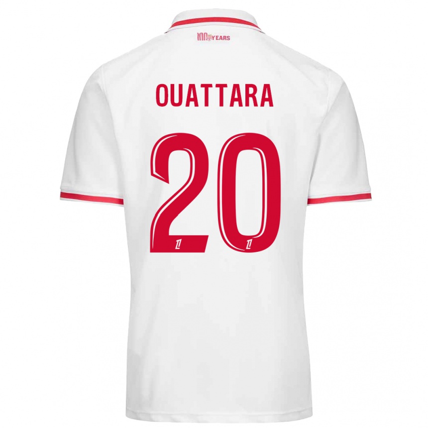 Niño Fútbol Camiseta Kassoum Ouattara #20 Blanco Rojo 1ª Equipación 2024/25 Argentina