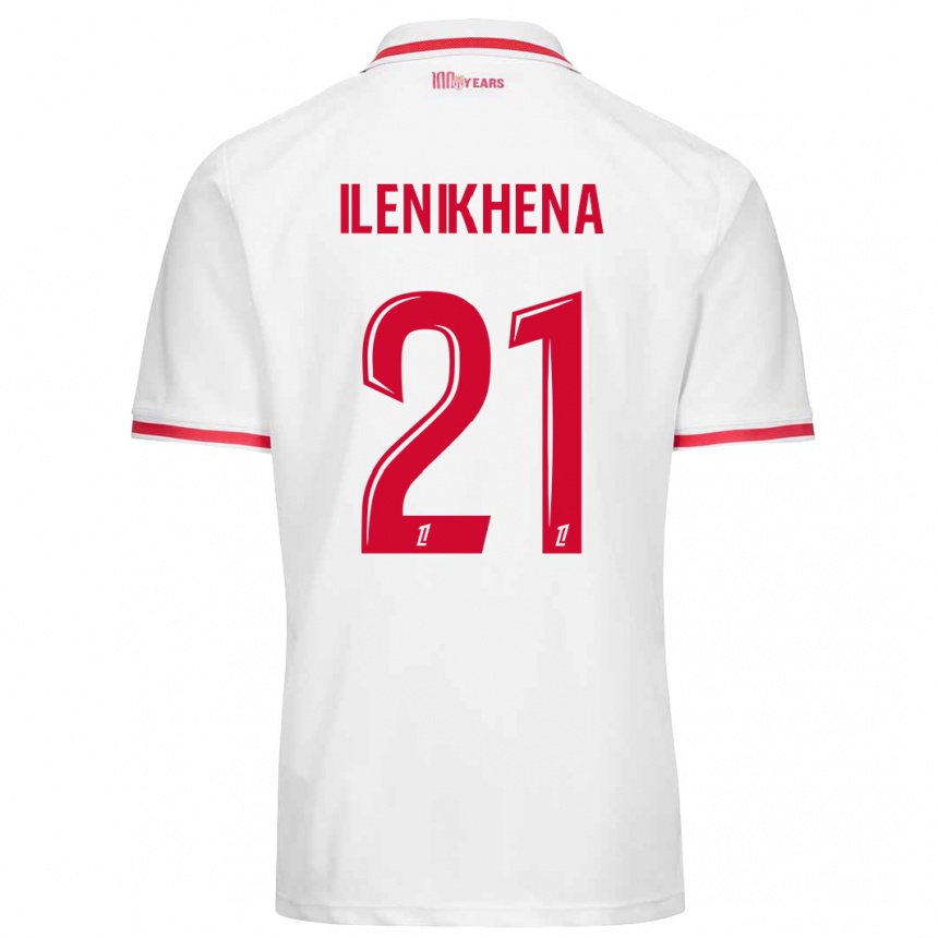 Niño Fútbol Camiseta George Ilenikhena #21 Blanco Rojo 1ª Equipación 2024/25 Argentina