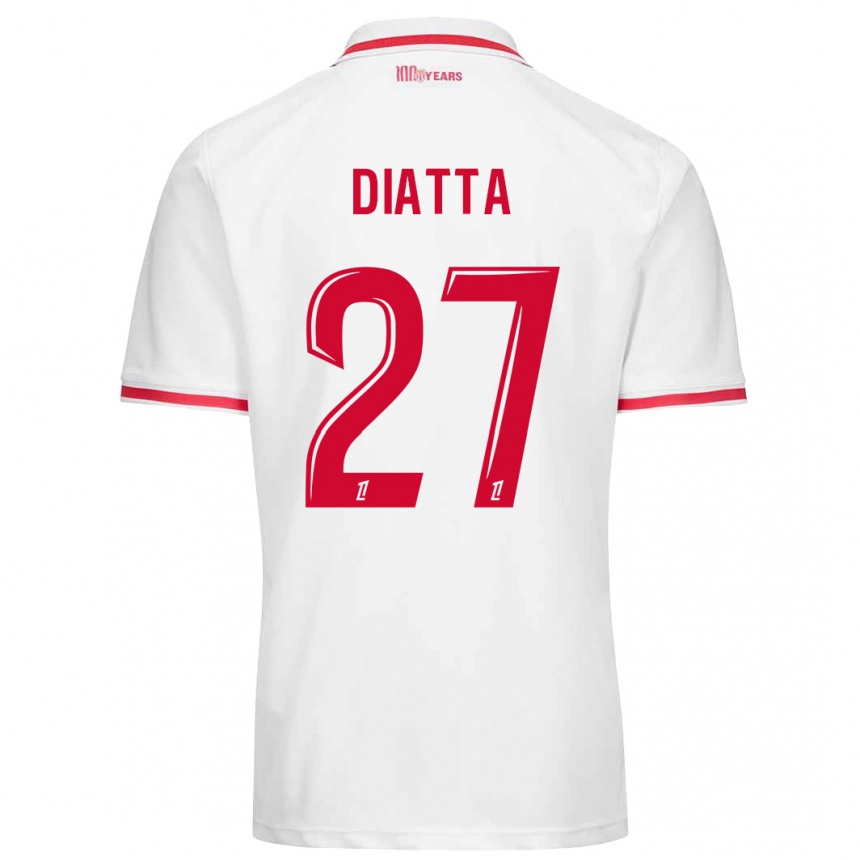 Niño Fútbol Camiseta Krépin Diatta #27 Blanco Rojo 1ª Equipación 2024/25 Argentina