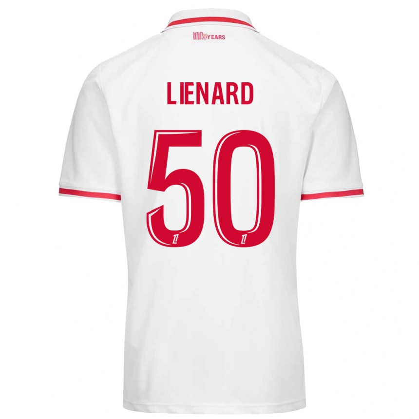 Niño Fútbol Camiseta Yann Lienard #50 Blanco Rojo 1ª Equipación 2024/25 Argentina