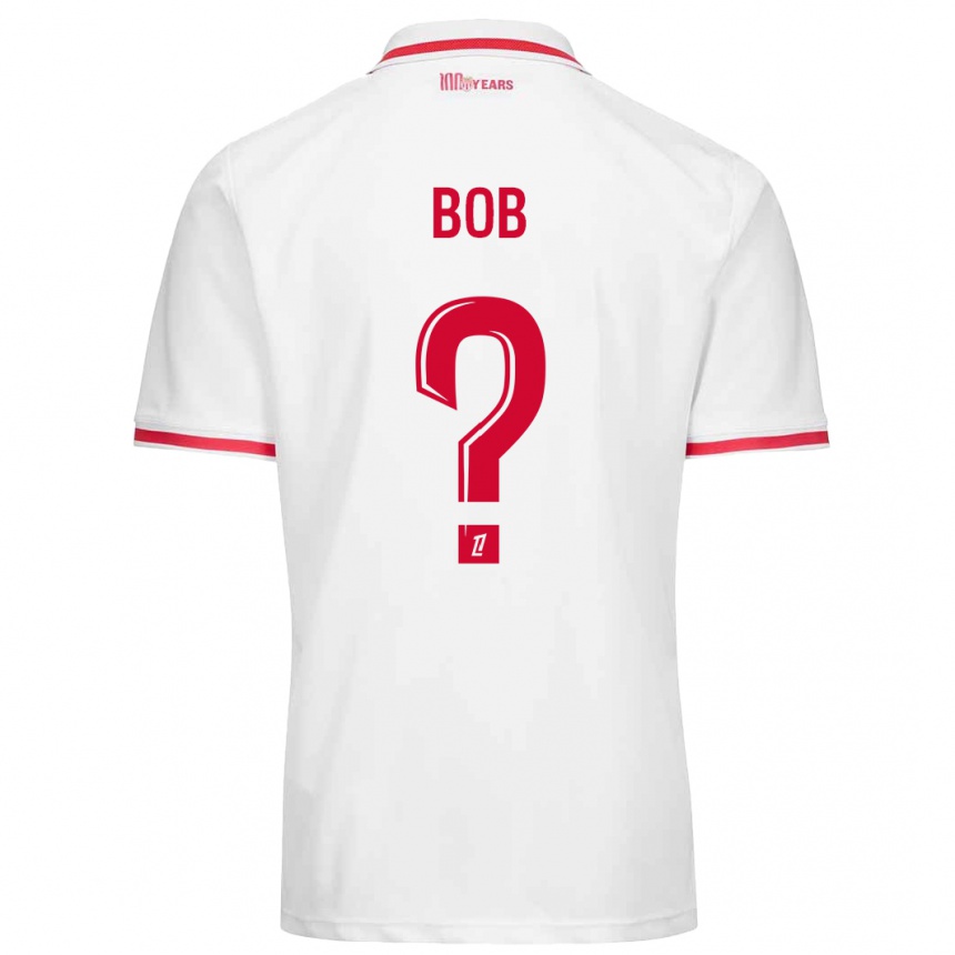 Niño Fútbol Camiseta Mohamed Bob #0 Blanco Rojo 1ª Equipación 2024/25 Argentina