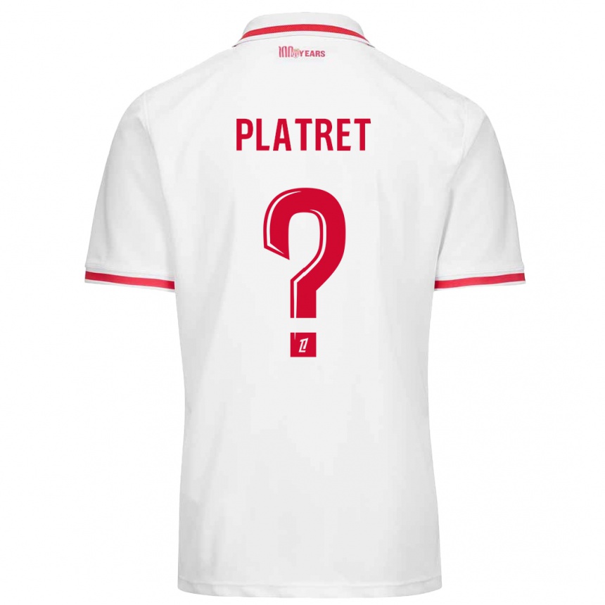 Niño Fútbol Camiseta Aurélien Platret #0 Blanco Rojo 1ª Equipación 2024/25 Argentina