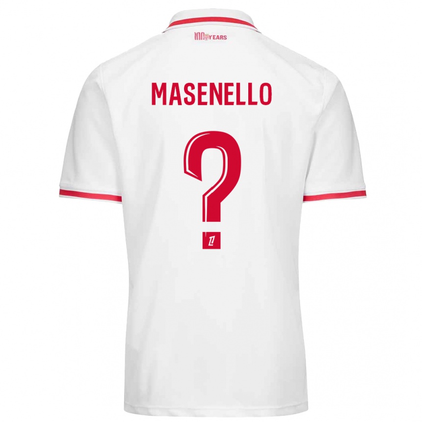 Niño Fútbol Camiseta Tristan Masenello #0 Blanco Rojo 1ª Equipación 2024/25 Argentina