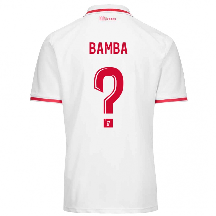 Niño Fútbol Camiseta Aladji Bamba #0 Blanco Rojo 1ª Equipación 2024/25 Argentina