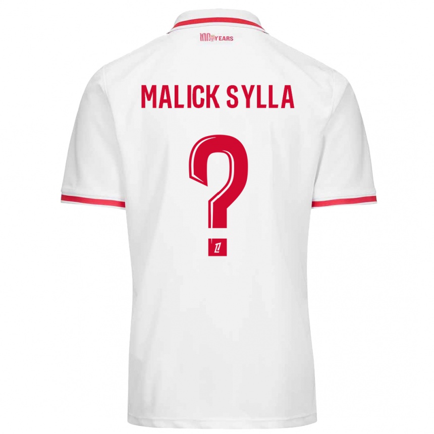 Niño Fútbol Camiseta Malick Sylla #0 Blanco Rojo 1ª Equipación 2024/25 Argentina