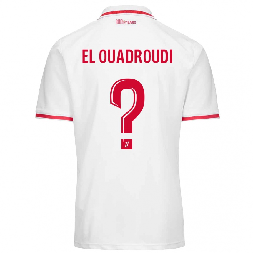 Niño Fútbol Camiseta Imrane El Ouadroudi #0 Blanco Rojo 1ª Equipación 2024/25 Argentina