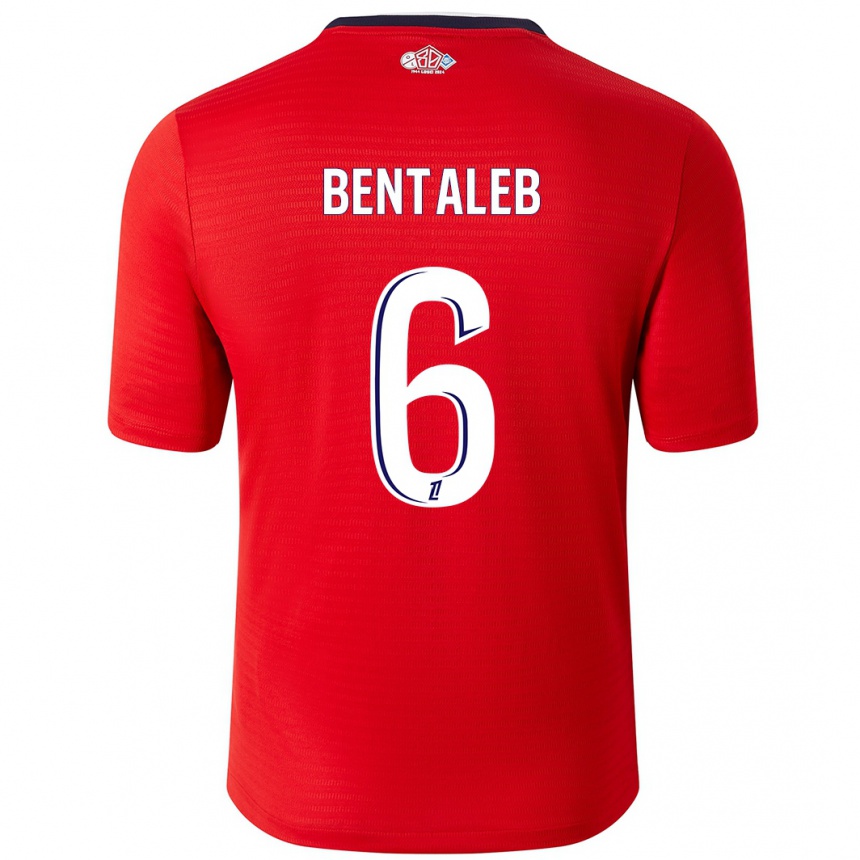 Niño Fútbol Camiseta Nabil Bentaleb #6 Rojo Blanco 1ª Equipación 2024/25 Argentina