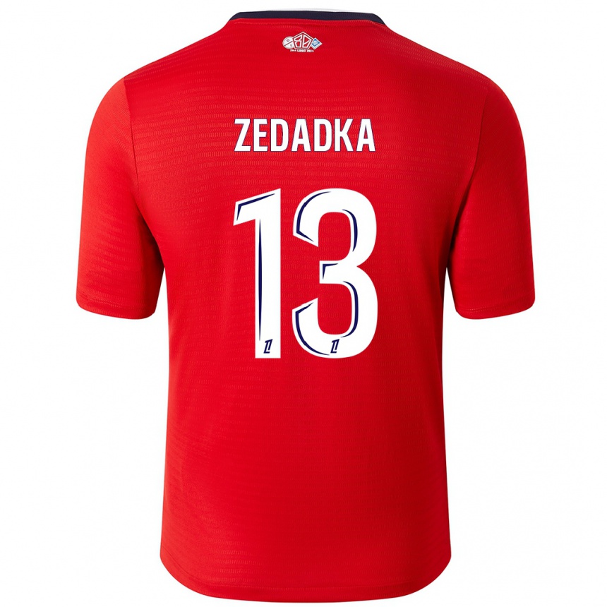 Niño Fútbol Camiseta Akim Zedadka #13 Rojo Blanco 1ª Equipación 2024/25 Argentina