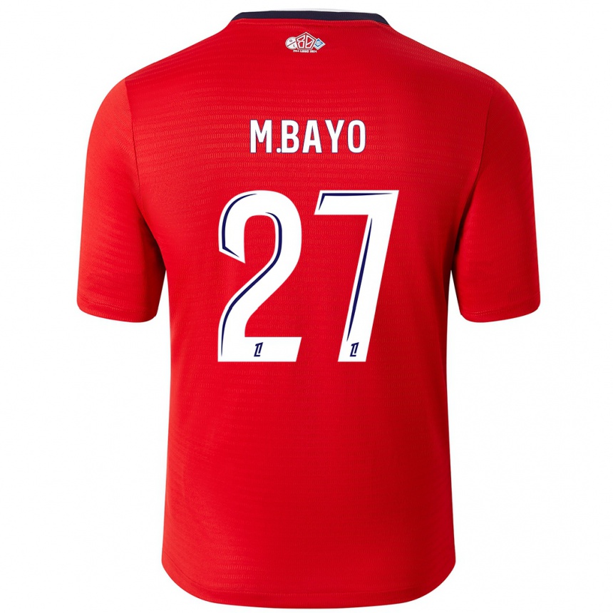 Niño Fútbol Camiseta Mohamed Bayo #27 Rojo Blanco 1ª Equipación 2024/25 Argentina