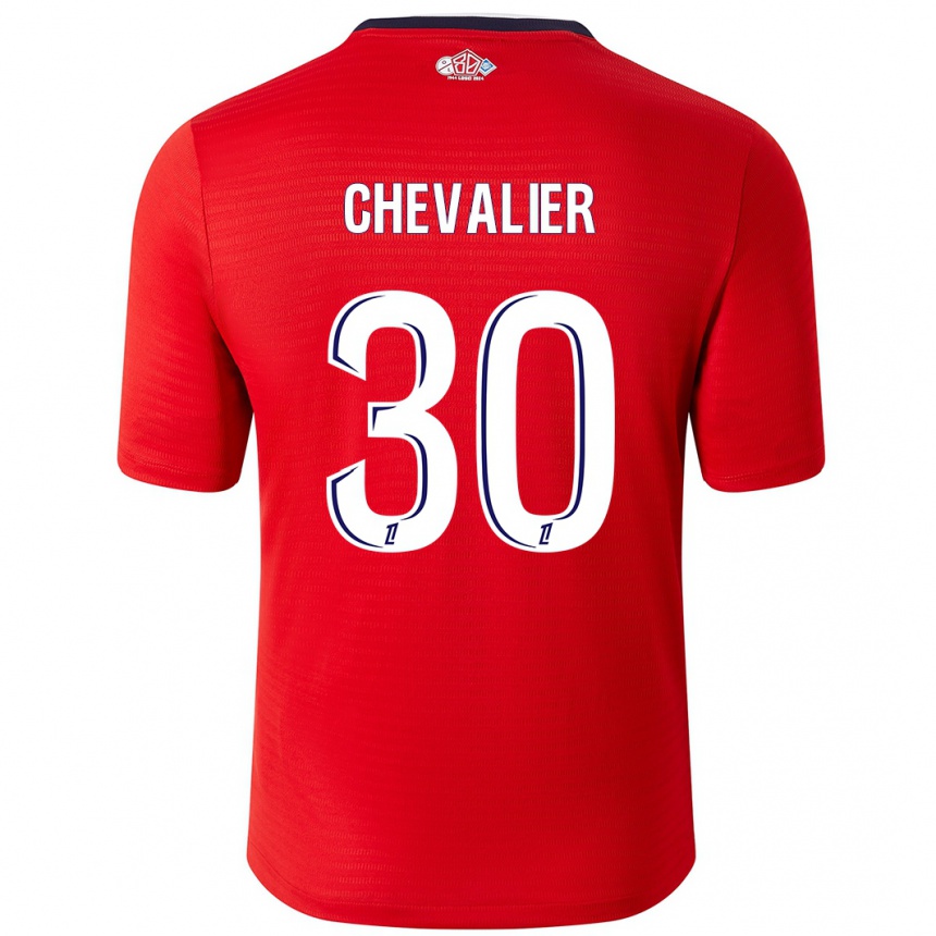 Niño Fútbol Camiseta Lucas Chevalier #30 Rojo Blanco 1ª Equipación 2024/25 Argentina