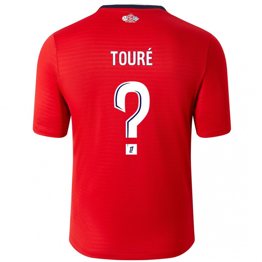 Niño Fútbol Camiseta Ousmane Touré #0 Rojo Blanco 1ª Equipación 2024/25 Argentina