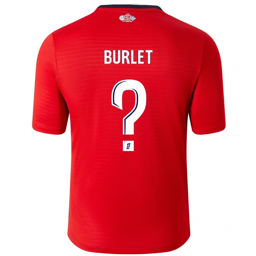 Niño Fútbol Camiseta Vincent Burlet #0 Rojo Blanco 1ª Equipación 2024/25 Argentina