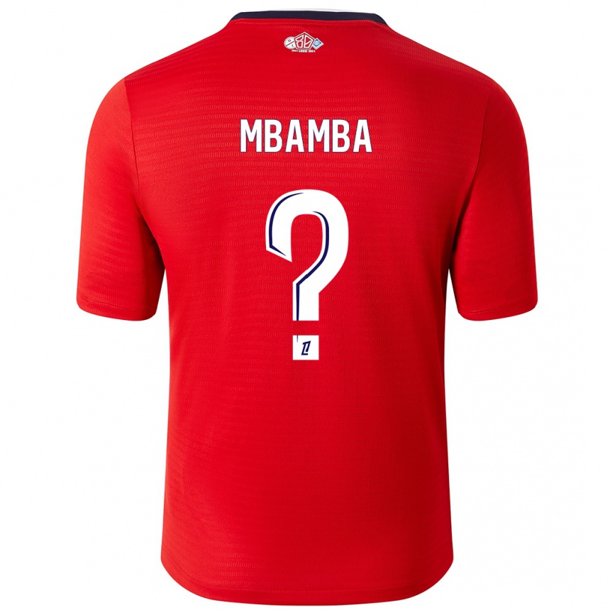 Niño Fútbol Camiseta Lucas Mbamba #0 Rojo Blanco 1ª Equipación 2024/25 Argentina