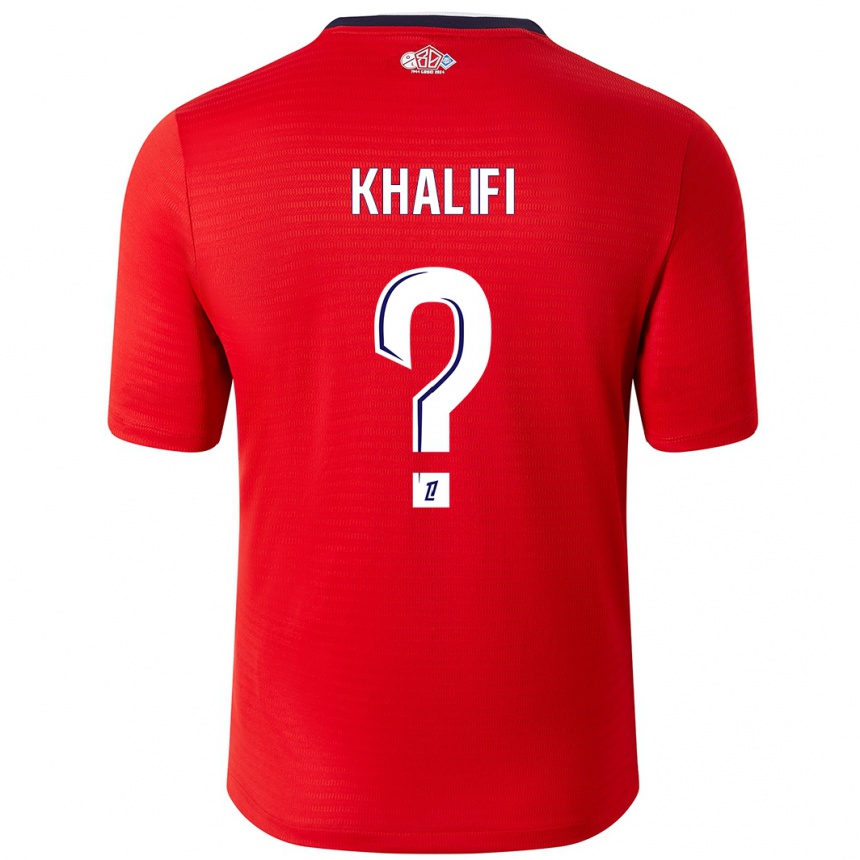 Niño Fútbol Camiseta Yassine Khalifi #0 Rojo Blanco 1ª Equipación 2024/25 Argentina