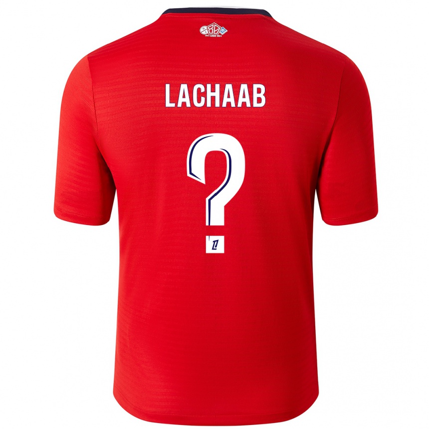 Niño Fútbol Camiseta Younes Lachaab #0 Rojo Blanco 1ª Equipación 2024/25 Argentina