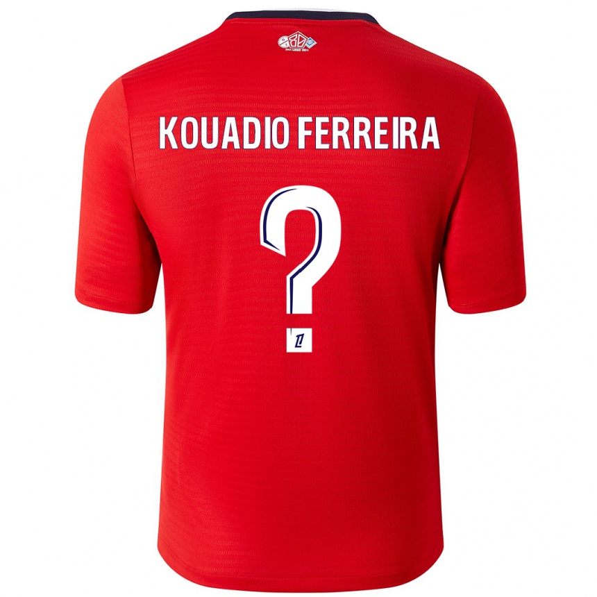 Niño Fútbol Camiseta Wilfrid Kouadio Ferreira #0 Rojo Blanco 1ª Equipación 2024/25 Argentina