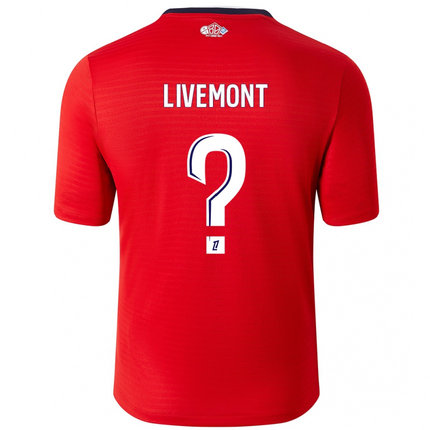 Niño Fútbol Camiseta Antoine Livemont #0 Rojo Blanco 1ª Equipación 2024/25 Argentina