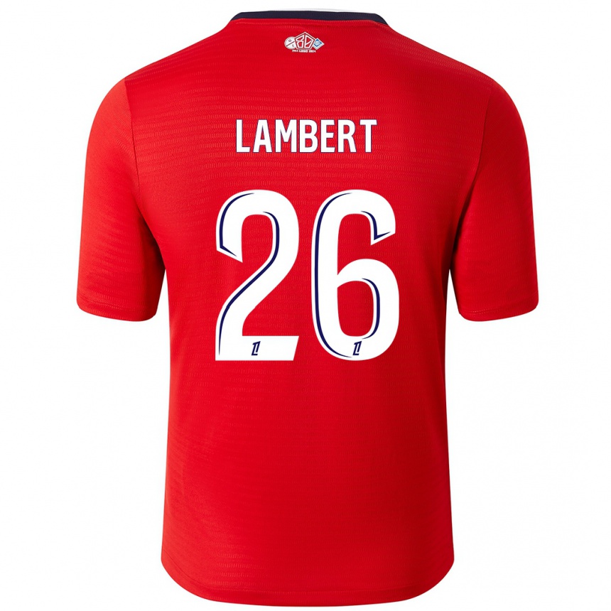 Niño Fútbol Camiseta Anaïs Lambert #26 Rojo Blanco 1ª Equipación 2024/25 Argentina