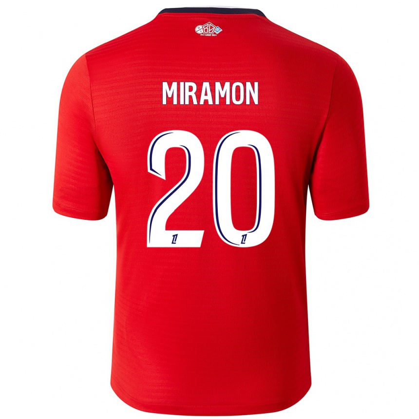 Niño Fútbol Camiseta Ignacio Miramón #20 Rojo Blanco 1ª Equipación 2024/25 Argentina