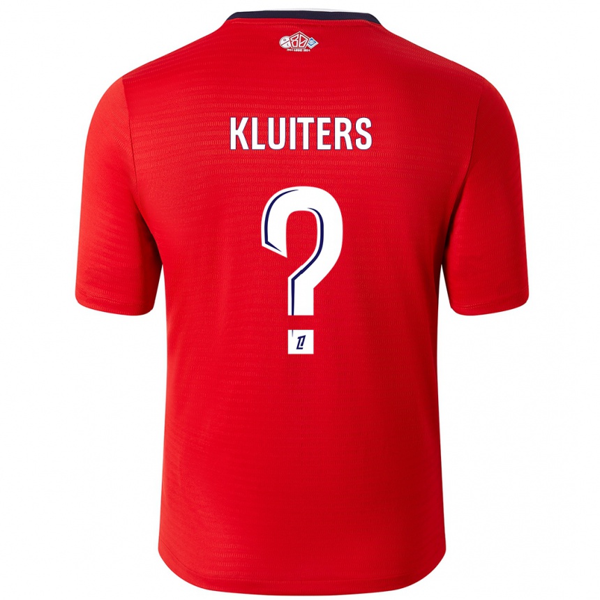 Niño Fútbol Camiseta Luuk Kluiters #0 Rojo Blanco 1ª Equipación 2024/25 Argentina