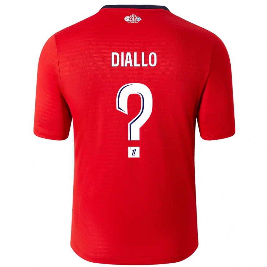 Niño Fútbol Camiseta Alpha Diallo #0 Rojo Blanco 1ª Equipación 2024/25 Argentina