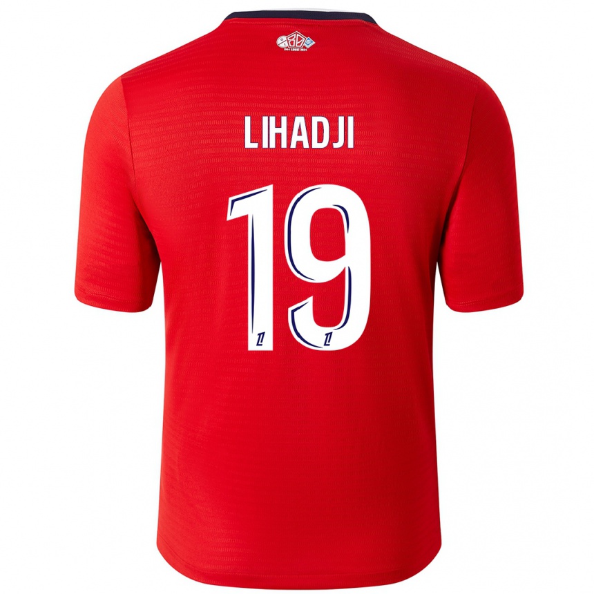 Niño Fútbol Camiseta Isaac Lihadji #19 Rojo Blanco 1ª Equipación 2024/25 Argentina