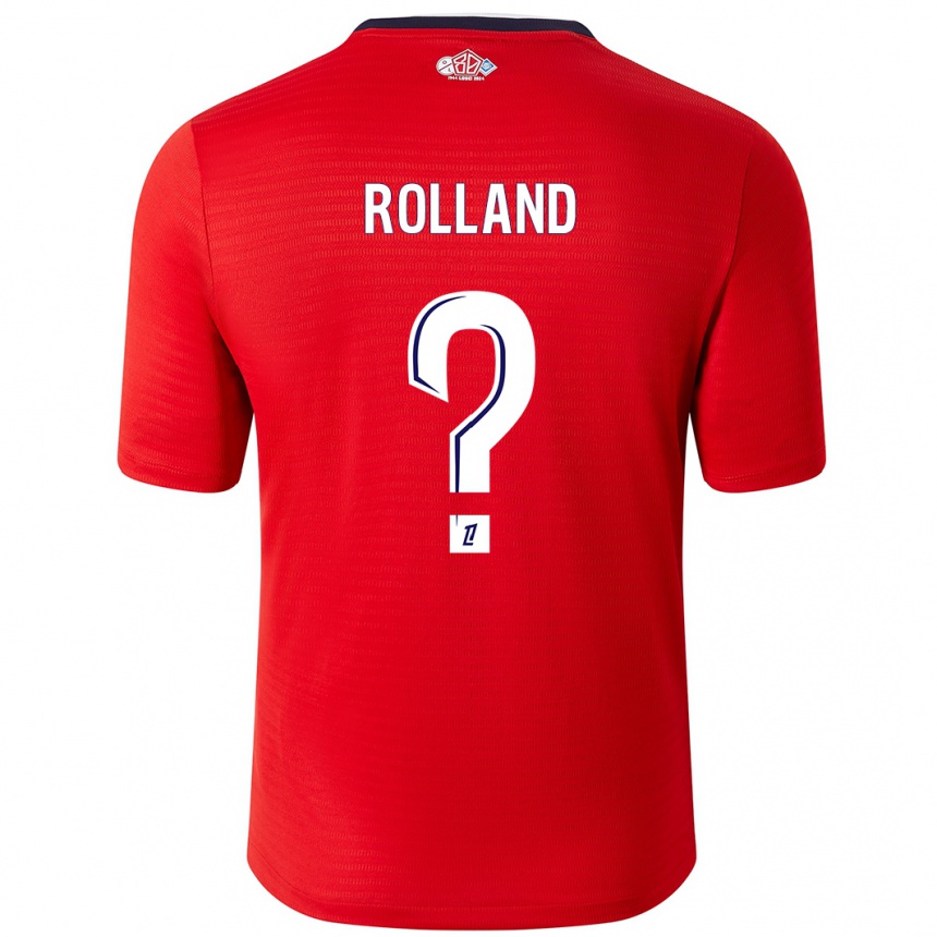 Niño Fútbol Camiseta Baptiste Rolland #0 Rojo Blanco 1ª Equipación 2024/25 Argentina