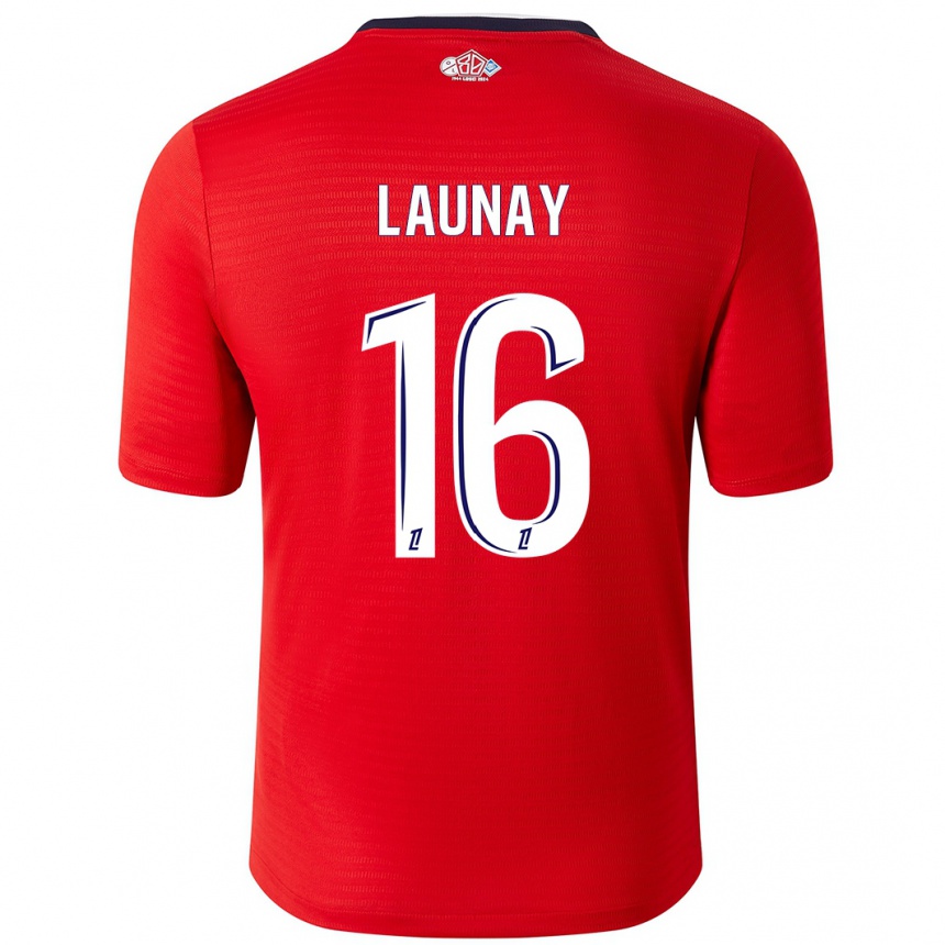 Niño Fútbol Camiseta Elisa Launay #16 Rojo Blanco 1ª Equipación 2024/25 Argentina