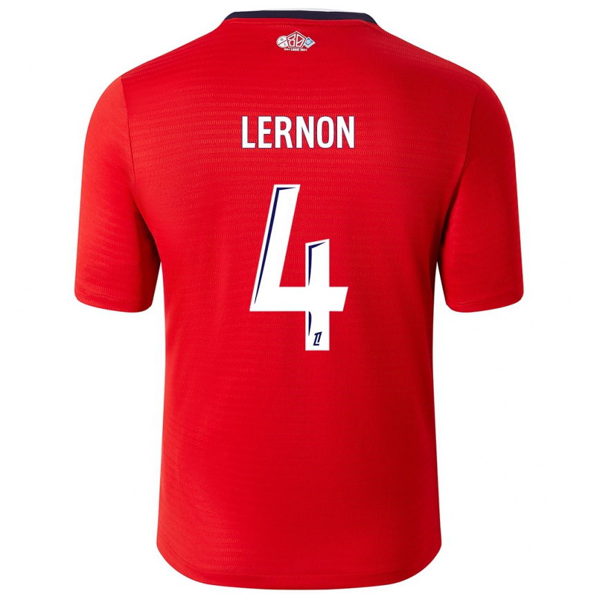 Niño Fútbol Camiseta Jessica Lernon #4 Rojo Blanco 1ª Equipación 2024/25 Argentina