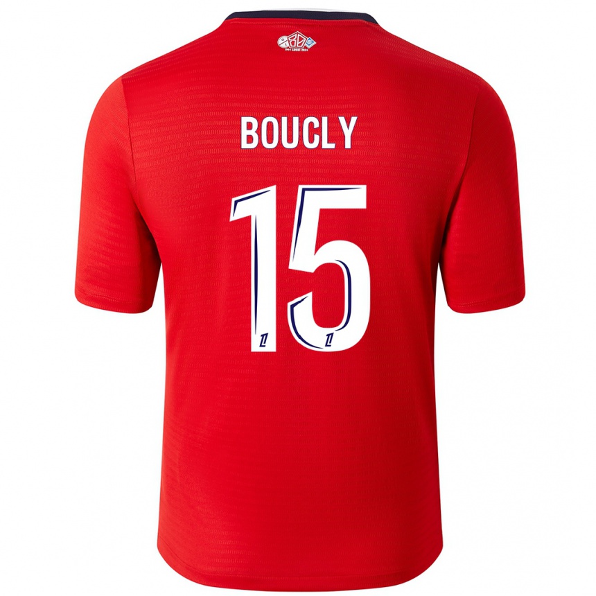 Niño Fútbol Camiseta Maite Boucly #15 Rojo Blanco 1ª Equipación 2024/25 Argentina