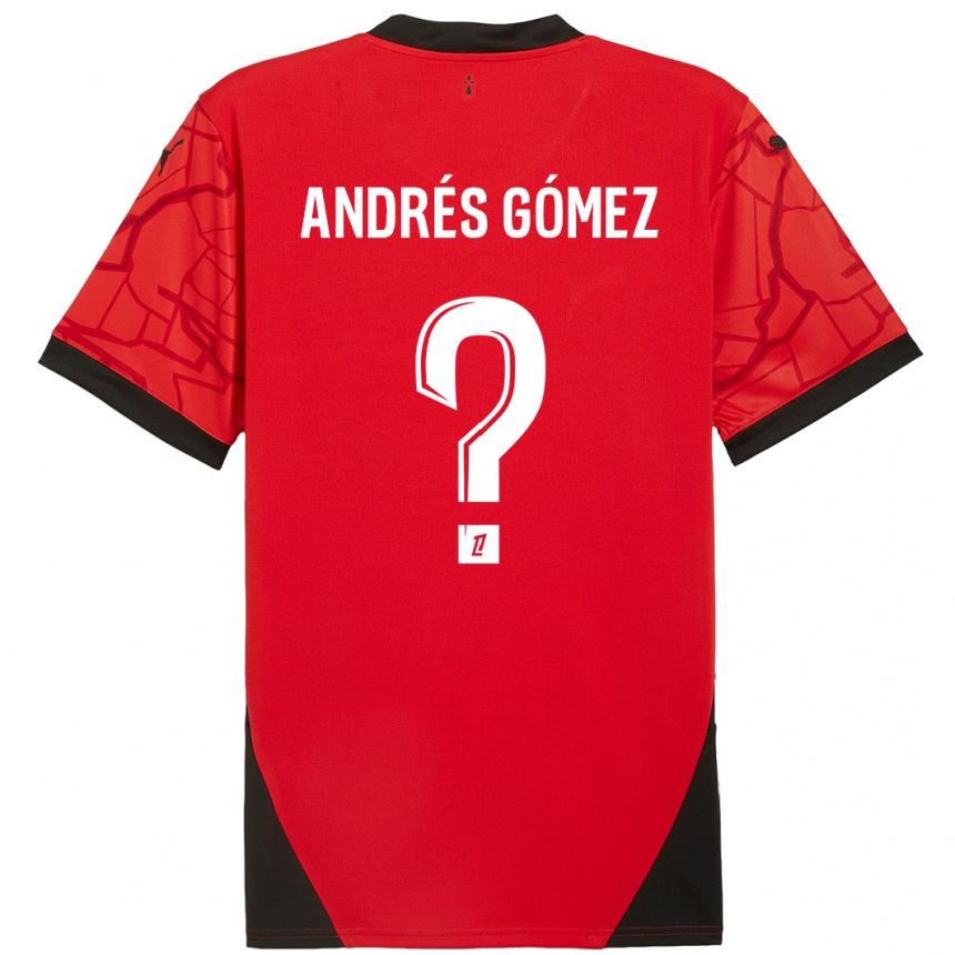 Niño Fútbol Camiseta Carlos Andrés Gómez #0 Rojo Negro 1ª Equipación 2024/25 Argentina