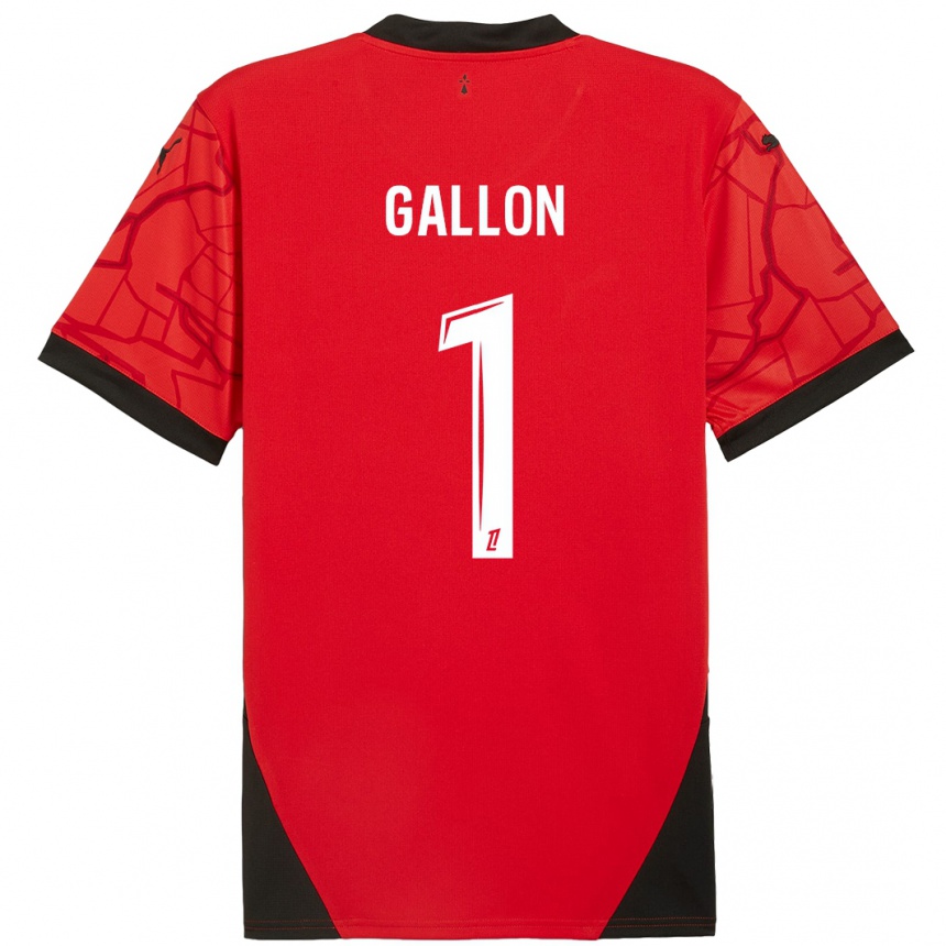 Niño Fútbol Camiseta Gauthier Gallon #1 Rojo Negro 1ª Equipación 2024/25 Argentina