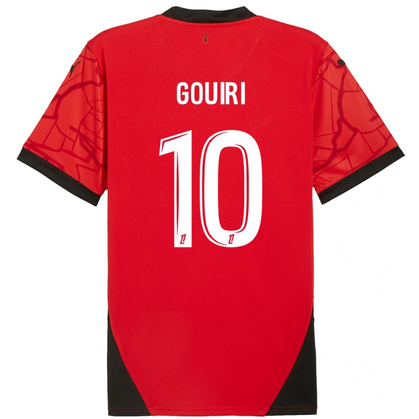 Niño Fútbol Camiseta Amine Gouiri #10 Rojo Negro 1ª Equipación 2024/25 Argentina