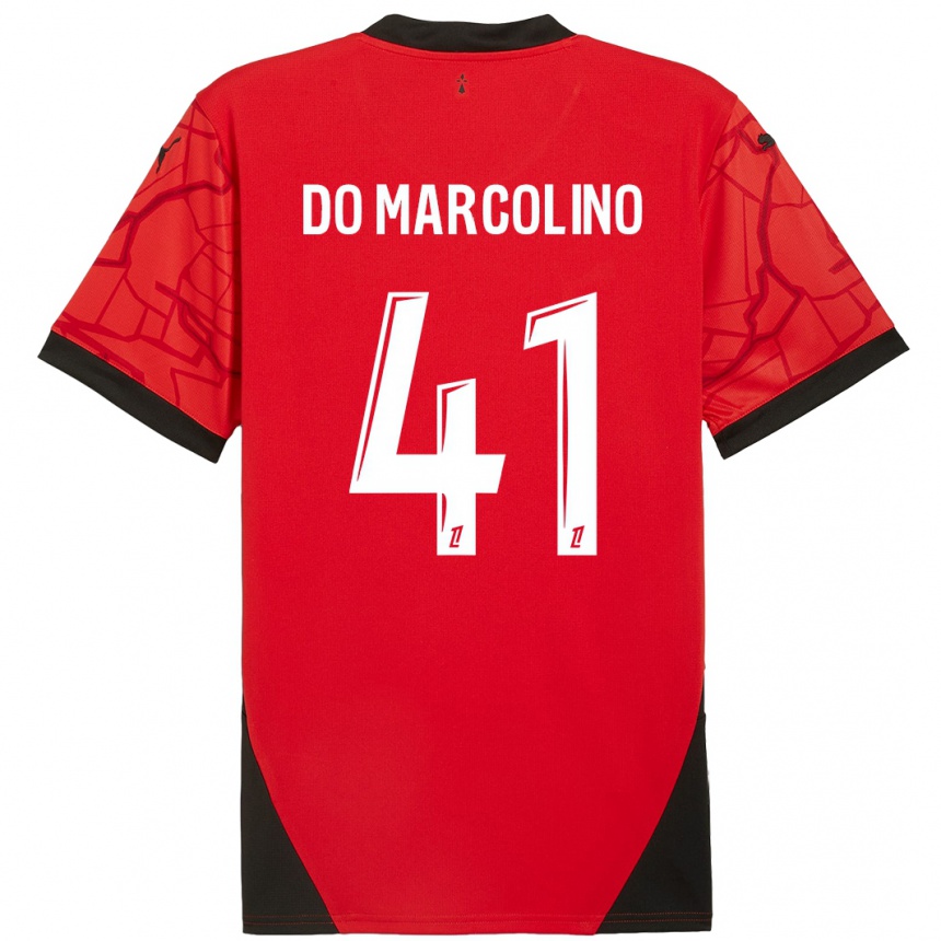 Niño Fútbol Camiseta Alan Do Marcolino #41 Rojo Negro 1ª Equipación 2024/25 Argentina