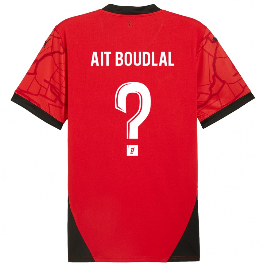 Niño Fútbol Camiseta Abdelhamid Ait Boudlal #0 Rojo Negro 1ª Equipación 2024/25 Argentina