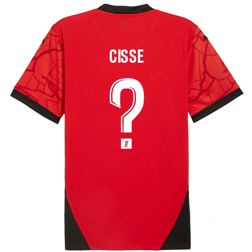 Niño Fútbol Camiseta Djaoui Cissé #0 Rojo Negro 1ª Equipación 2024/25 Argentina