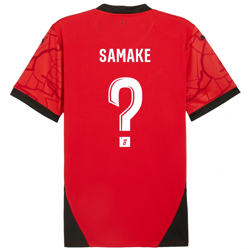 Niño Fútbol Camiseta Wilson Samaké #0 Rojo Negro 1ª Equipación 2024/25 Argentina