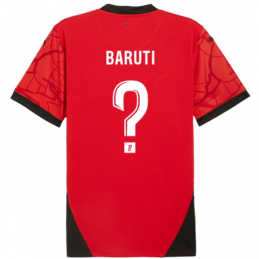 Niño Fútbol Camiseta Kelian Baruti #0 Rojo Negro 1ª Equipación 2024/25 Argentina