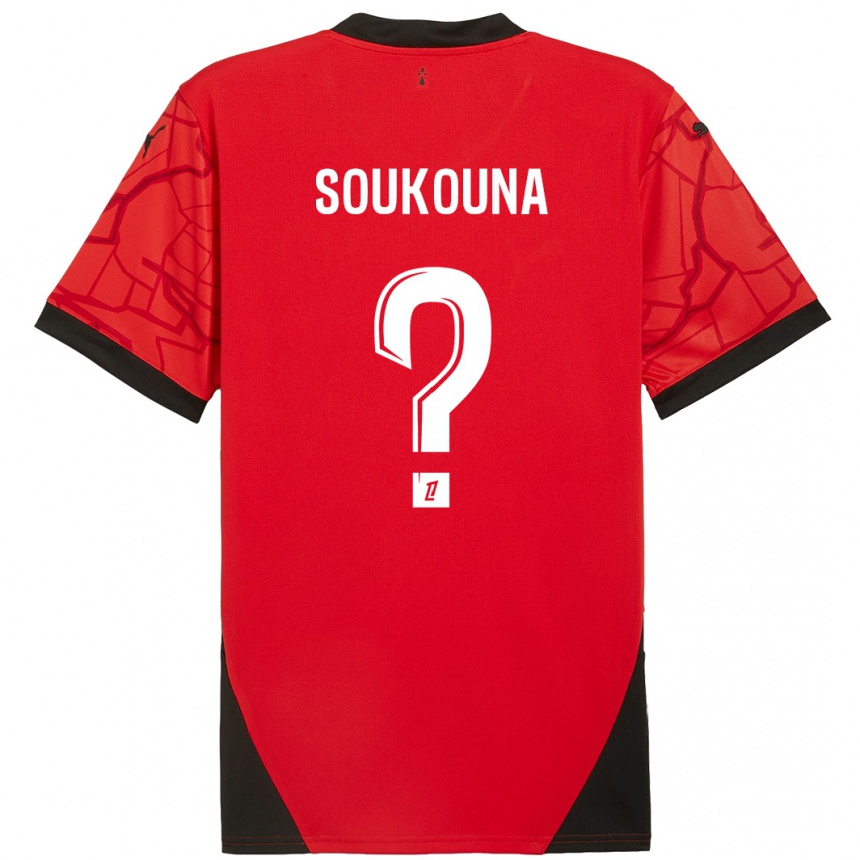 Niño Fútbol Camiseta Isiaka Soukouna #0 Rojo Negro 1ª Equipación 2024/25 Argentina