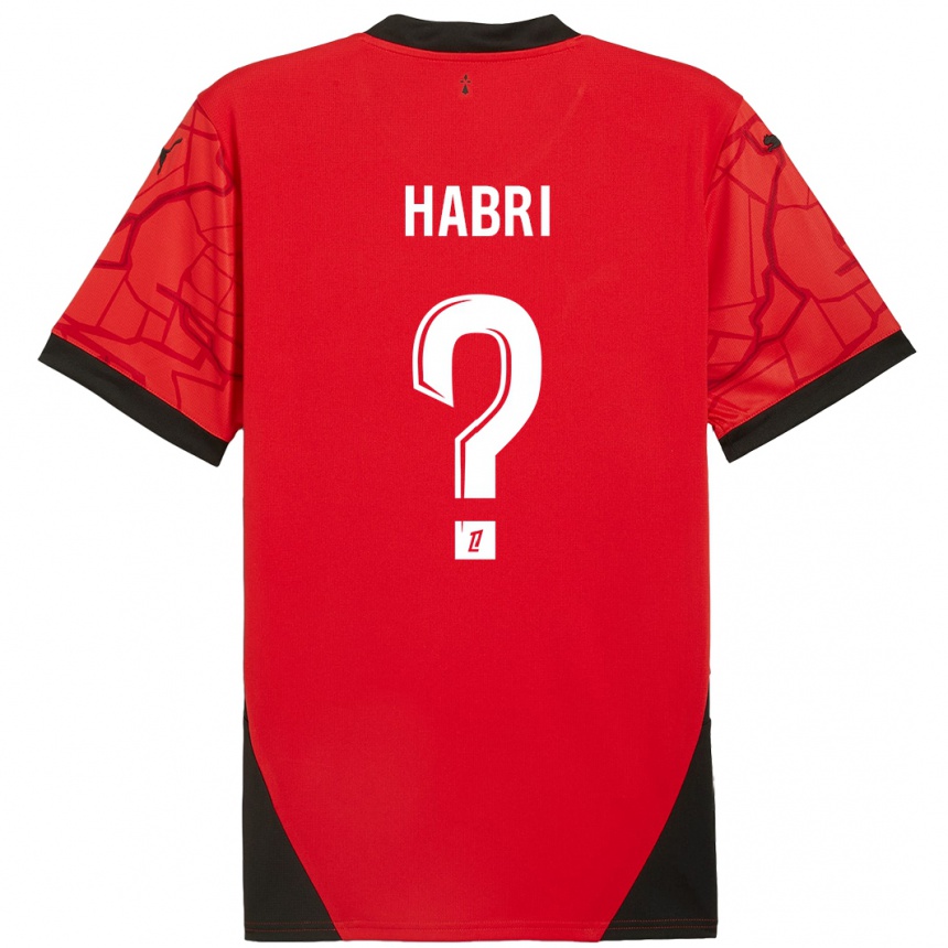 Niño Fútbol Camiseta Issa Habri #0 Rojo Negro 1ª Equipación 2024/25 Argentina