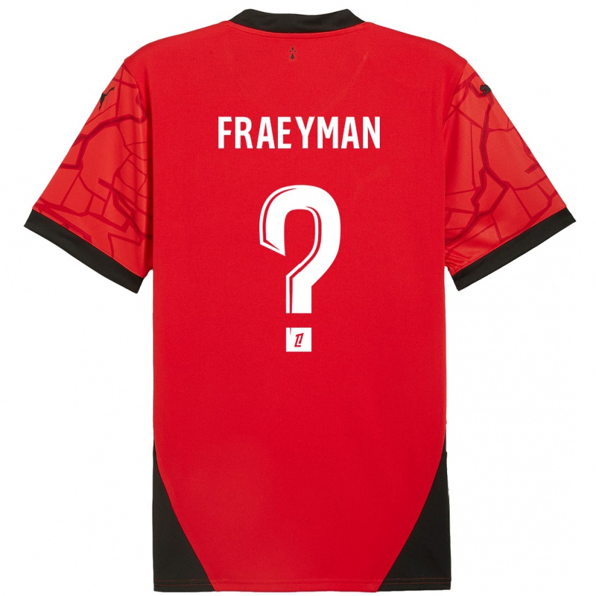 Niño Fútbol Camiseta Dorian Fraeyman #0 Rojo Negro 1ª Equipación 2024/25 Argentina