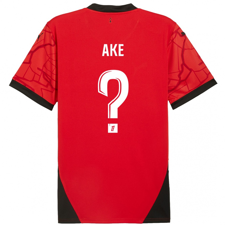 Niño Fútbol Camiseta Junior Ake #0 Rojo Negro 1ª Equipación 2024/25 Argentina